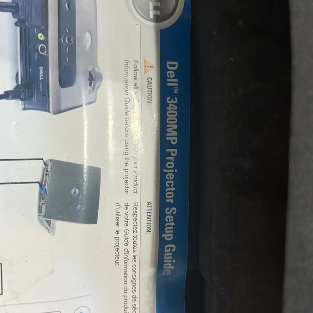 Dell 3400 MP projector - works well, dusty, bulb is nearing replacement (dim)